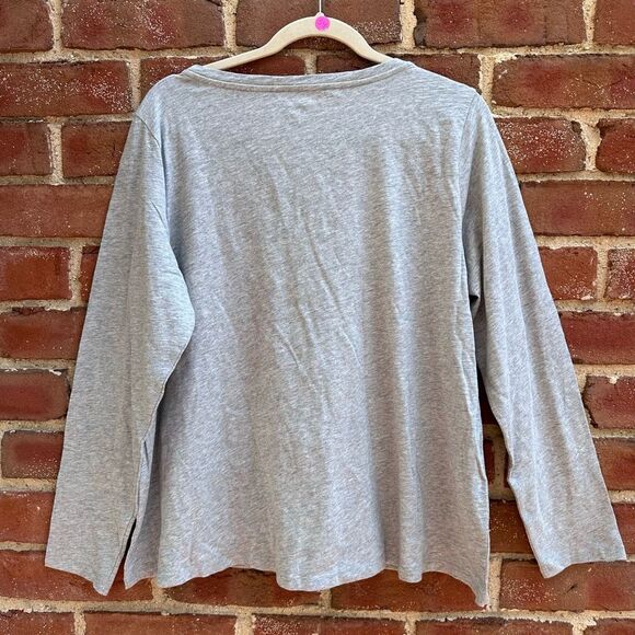 EILEEN FISHER Slubby Organic-Cotton Long-Sleeve Tee shirt gray M - Picture 9 of 10
